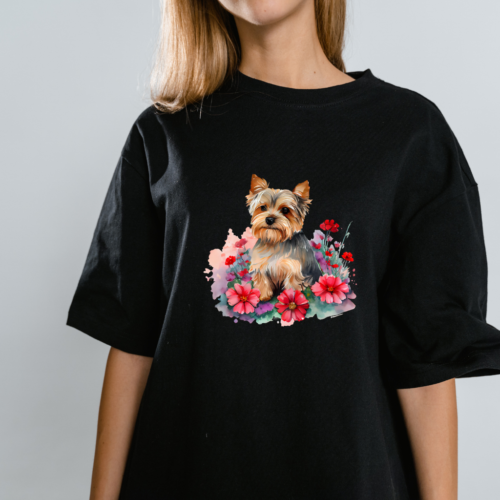 Set of 6 Watercolor Dog Illustrations with Floral Elements – High-Quality Digital Art for T-Shirt & Print
