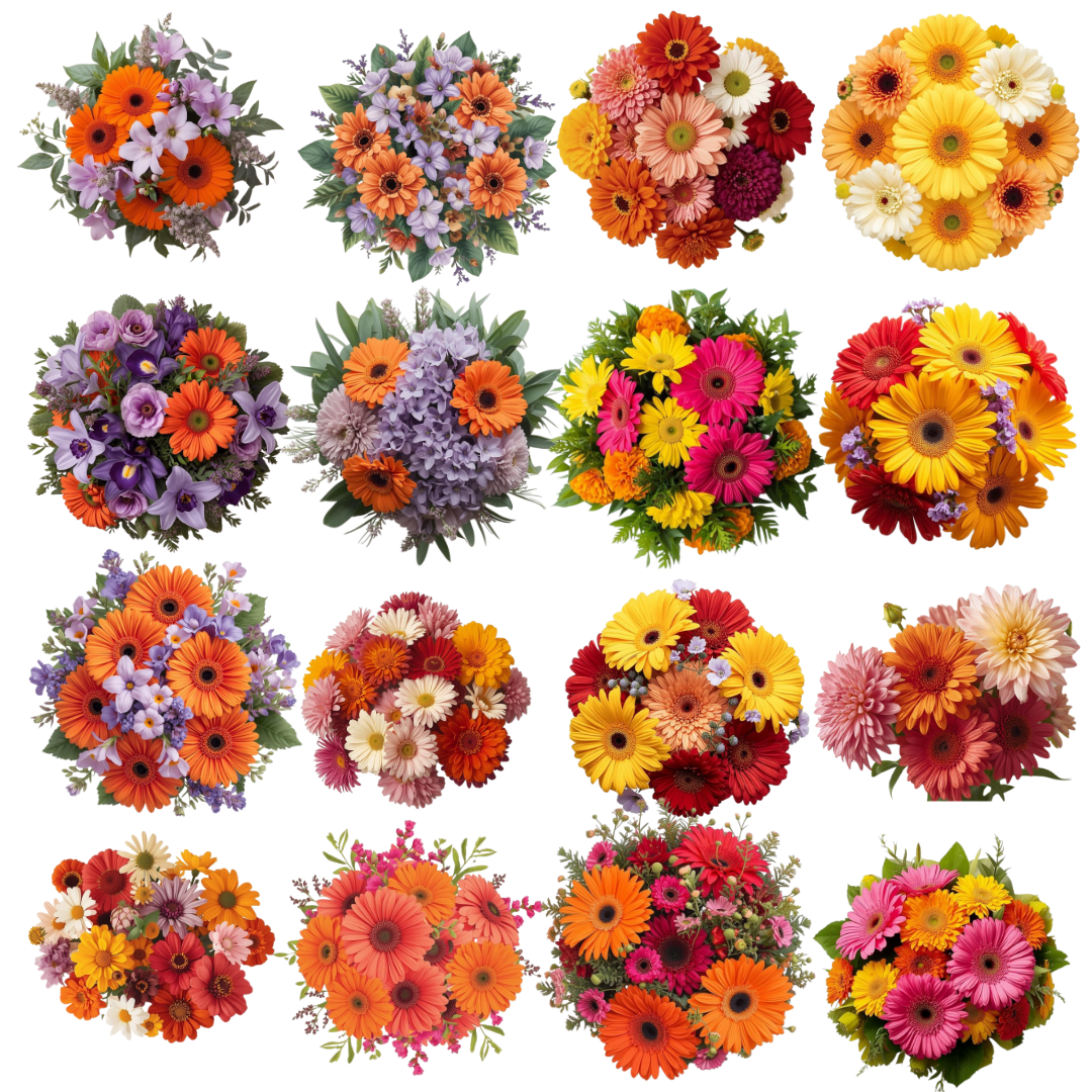 32 Elegant Floral Bouquet – Premium Digital Flower Clipart Set