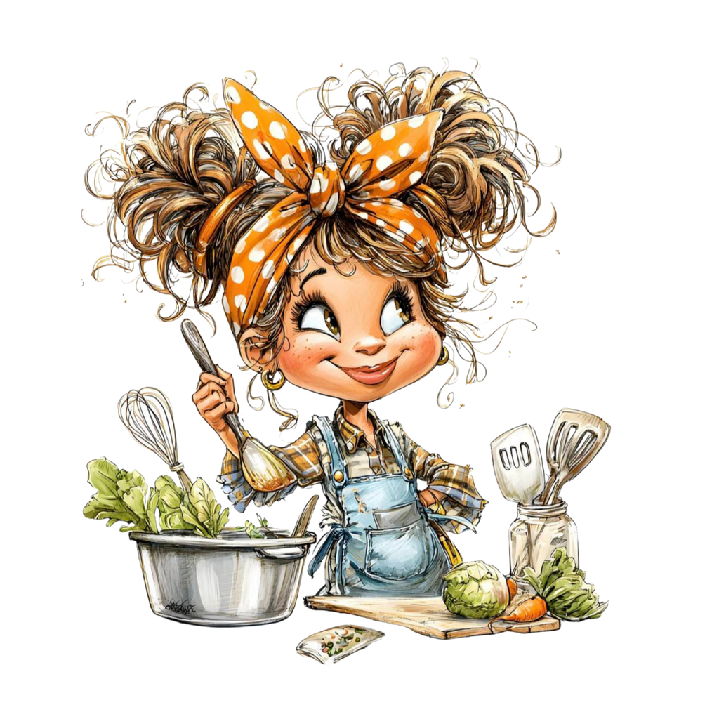 Cute Cooking Girl Clipart Bundle – Chef Kids PNG, SVG & Printable PDF
