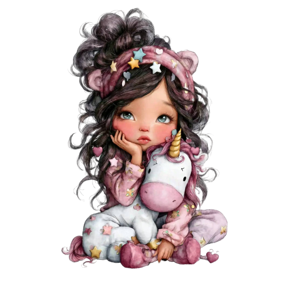 Unicorn Girl Clipart Bundle – Cute Kawaii Unicorn & Fantasy Girl PNG, SVG, Printable PDF