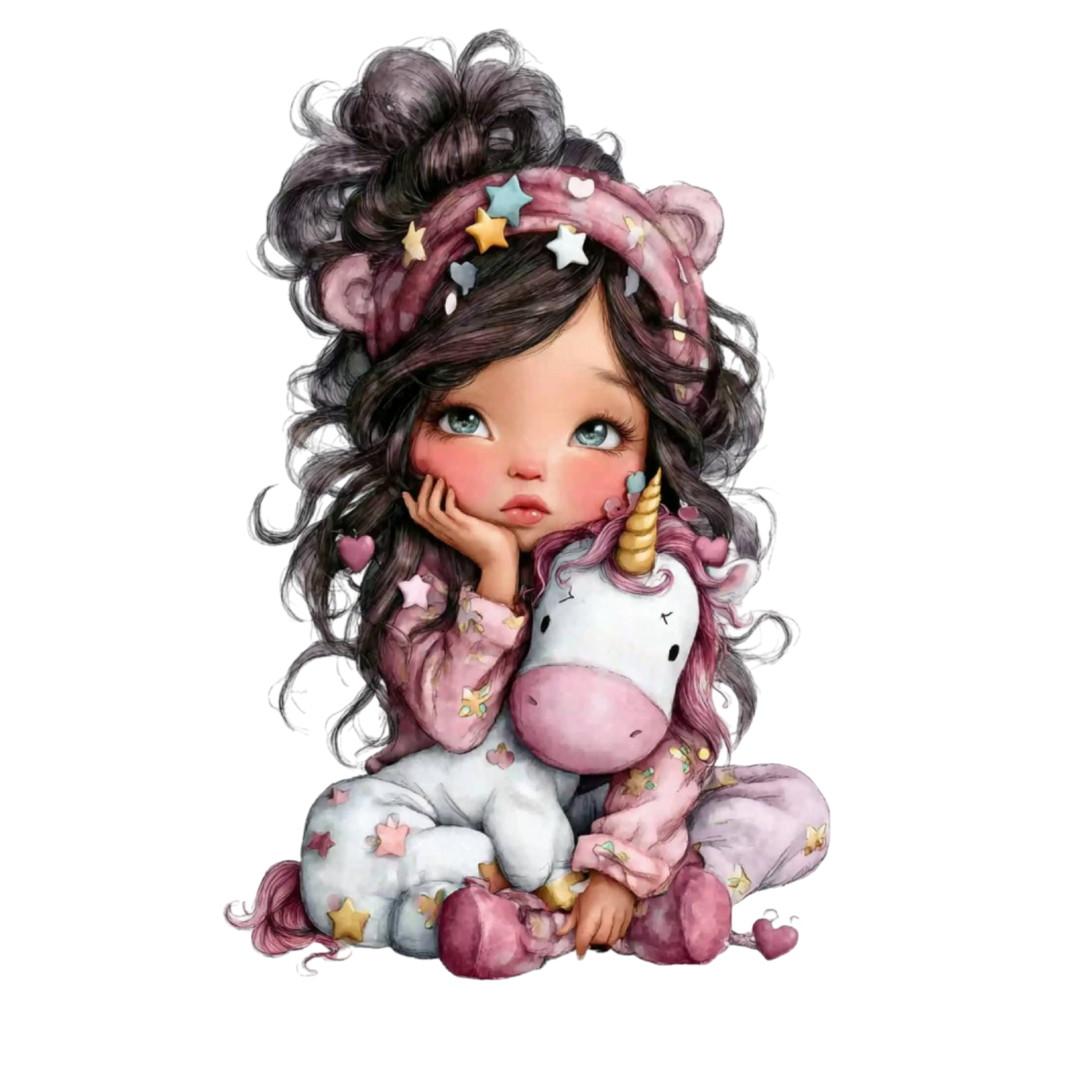 Unicorn Girl Clipart Bundle – Cute Kawaii Unicorn & Fantasy Girl PNG, SVG, Printable PDF