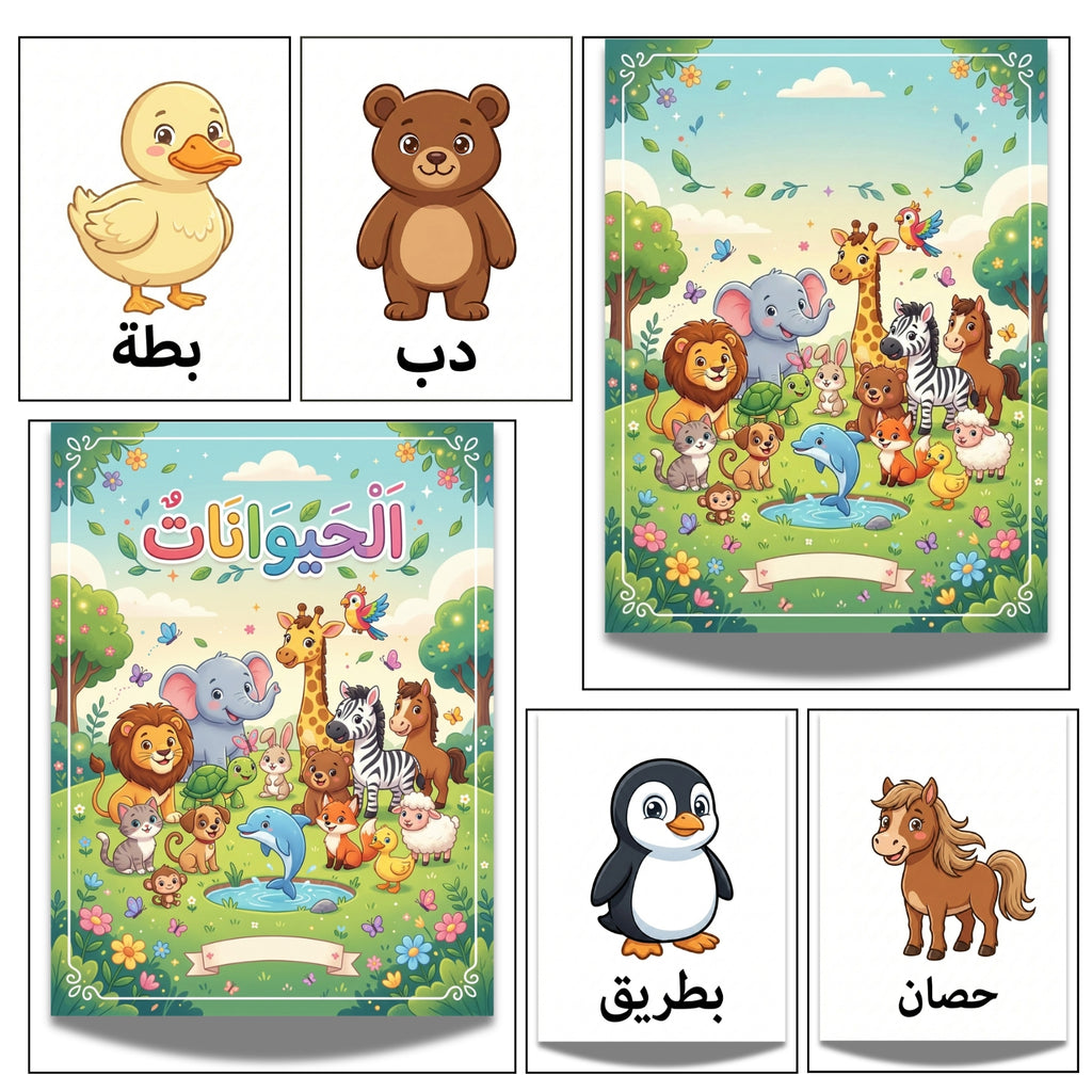 Arabic Animals Activity Book | 20-Page Kids Educational Workbook