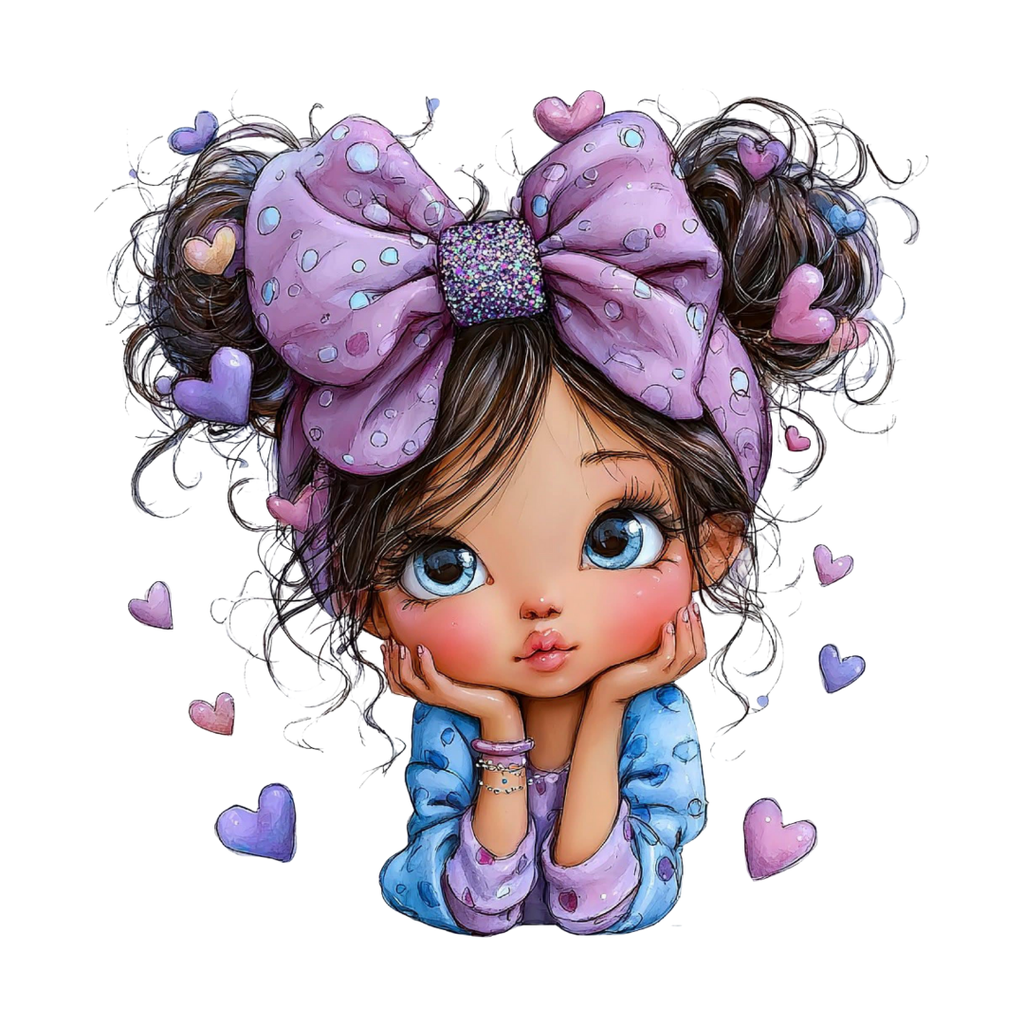 4 Purple & Blue Girl Clipart Bundle