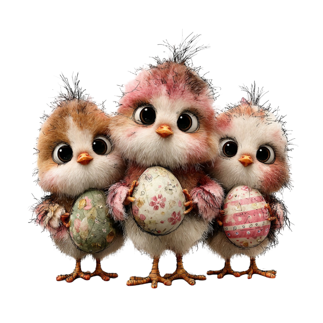 18 Cute Easter Chick Clipart Bundle – Pink Spring Watercolor Animals PNG, SVG & Printable PDF