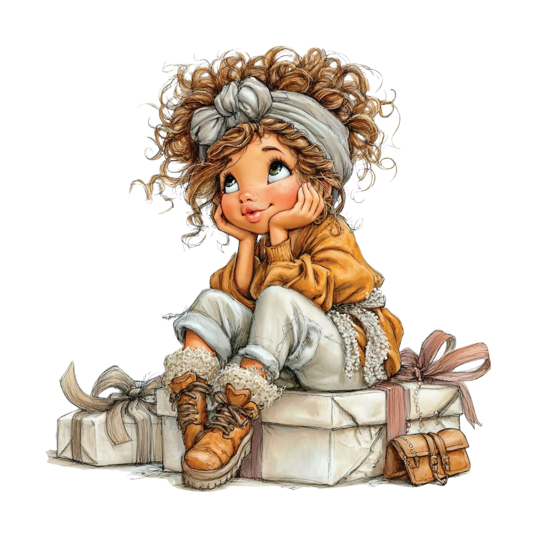 29 Winter Girl Clipart Bundle – Cozy Christmas Girl PNG, Cute Holiday SVG & Printable PDF