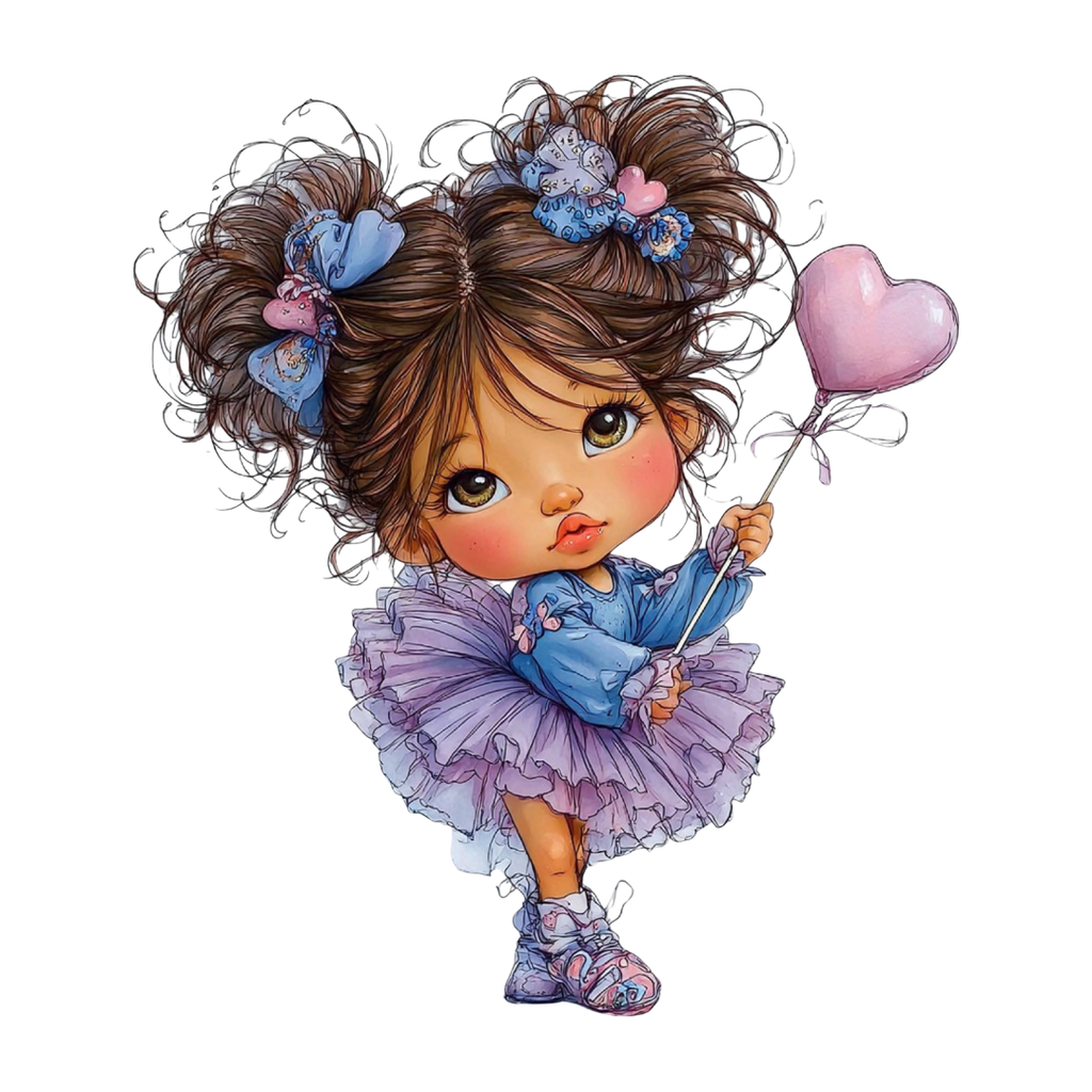 18 Cute Girl Clipart Bundle – Pastel Love Girl PNG, Chibi Style SVG & Printable PDF