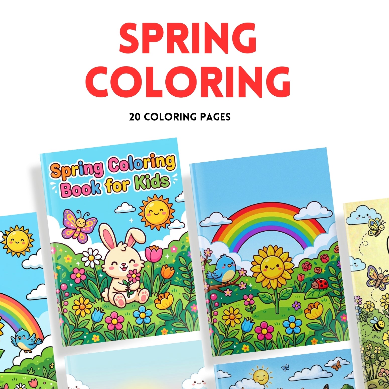 Cute Spring Coloring Book Printable | 20 Whimsical Flower Activity Pages