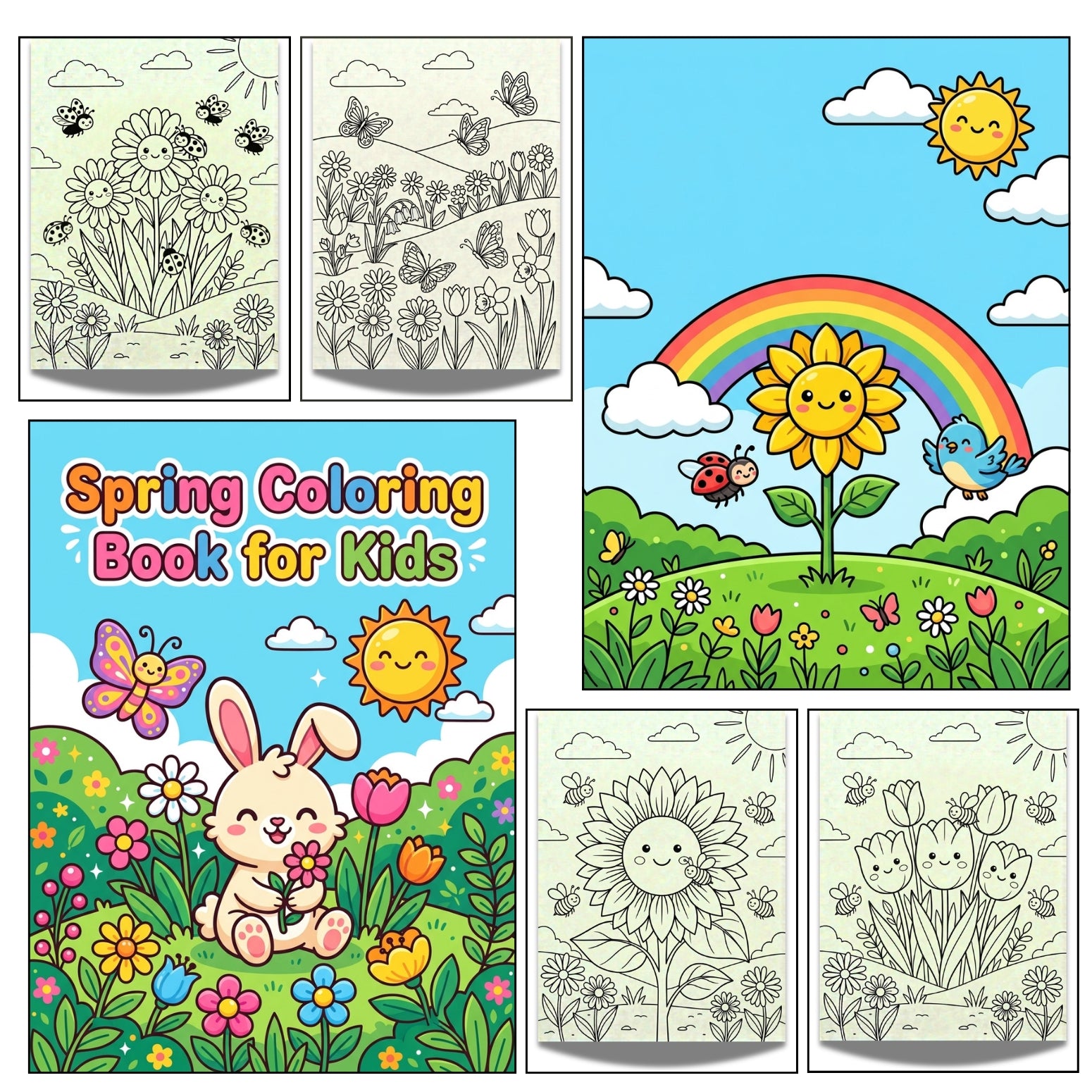Cute Spring Coloring Book Printable | 20 Whimsical Flower Activity Pages
