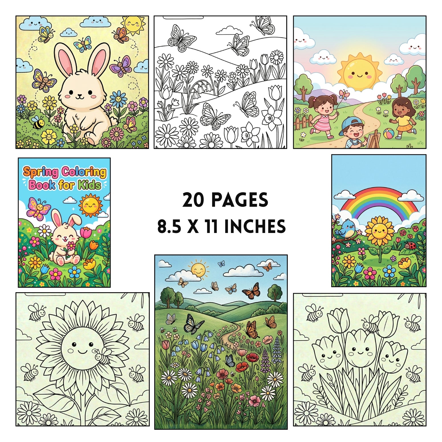Cute Spring Coloring Book Printable | 20 Whimsical Flower Activity Pages