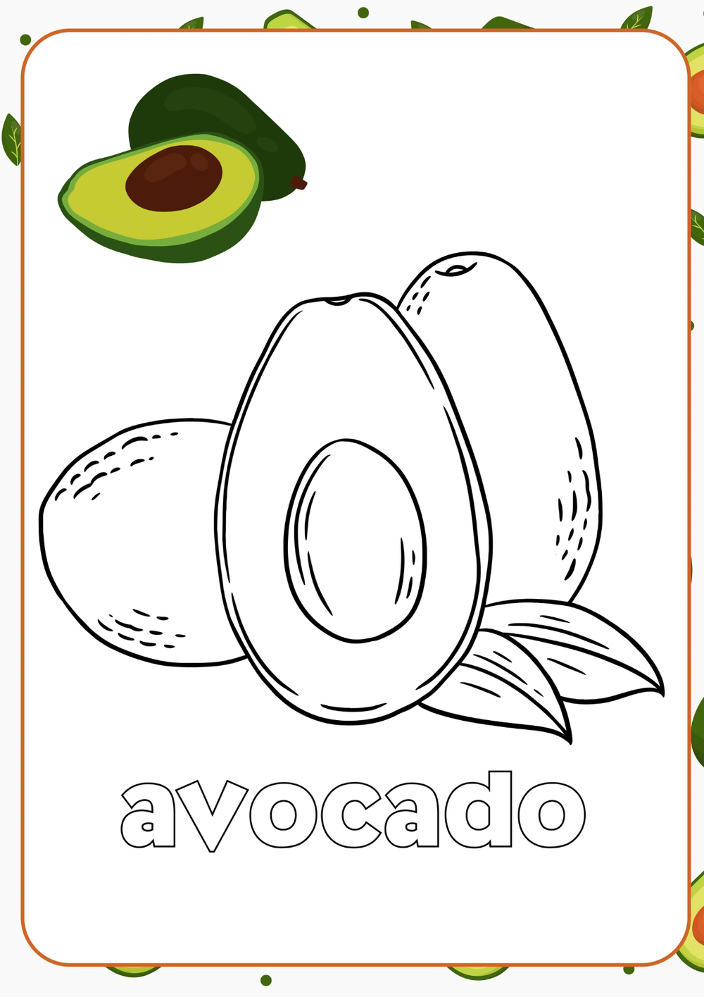 Cahier de coloriage des fruits | Édition anglaise – page 2