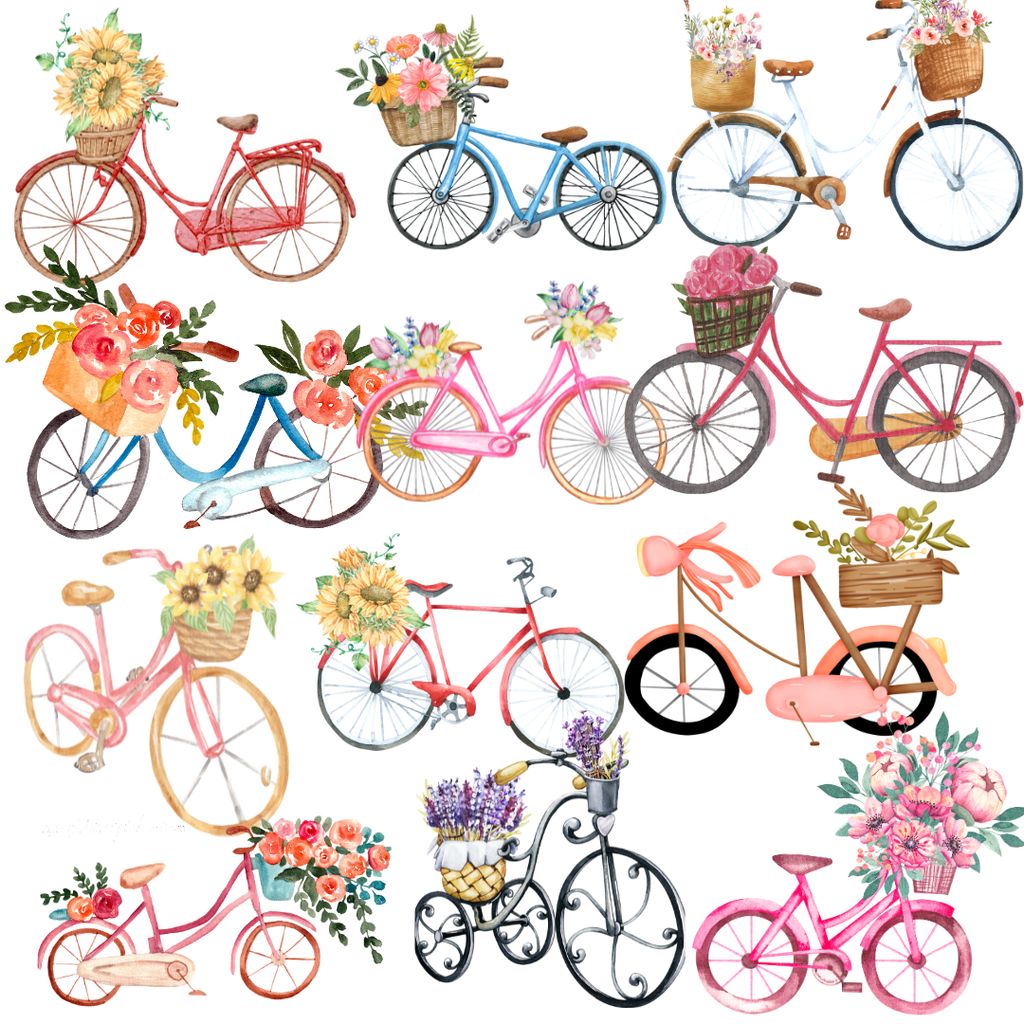 25 Bicycle Clipart Set – High-Resolution Transparent PNGs 4096×4096 (300 DPI)