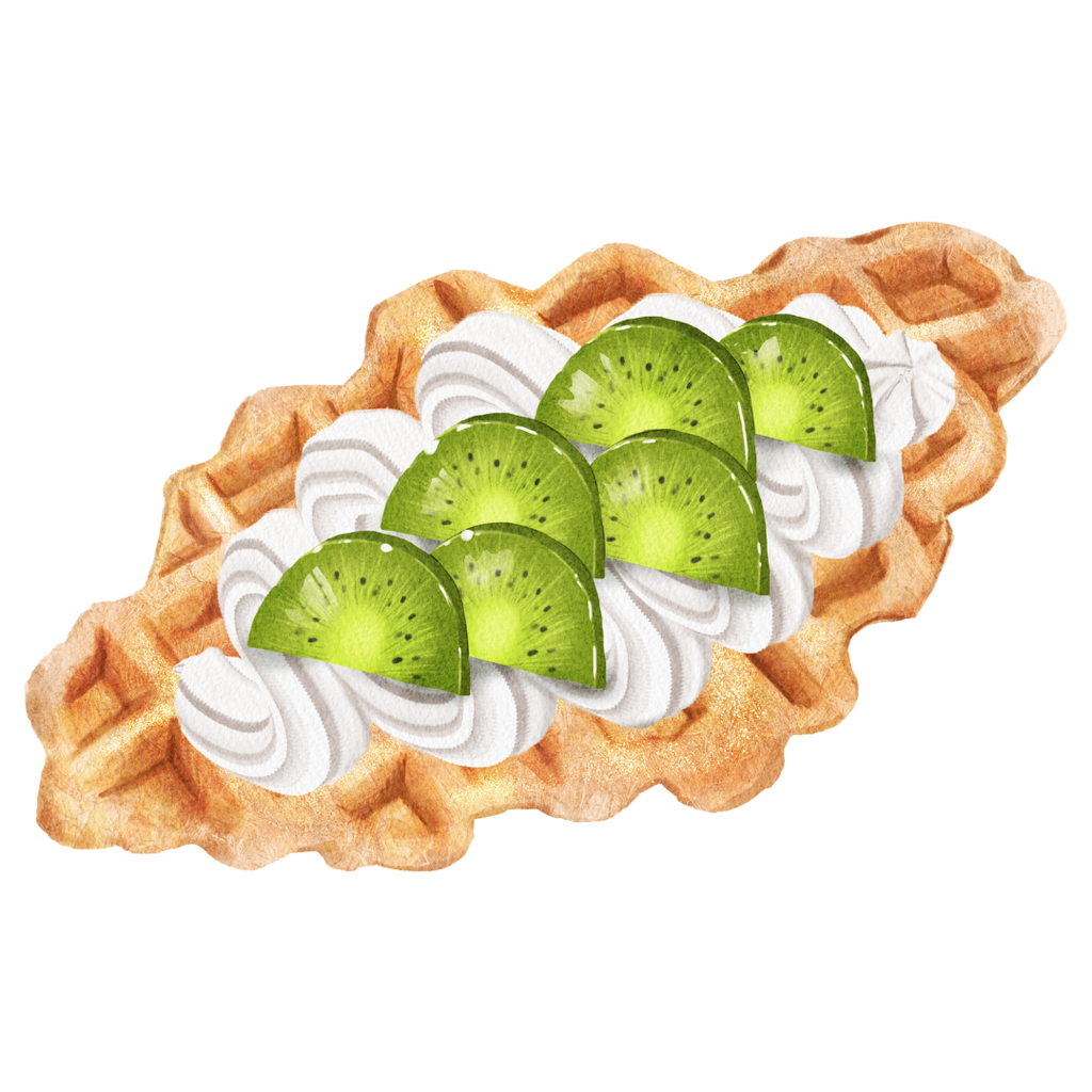 Watercolor “Croissant Waffle” Clipart Collection – Premium Assorted Flaky Waffle Desserts