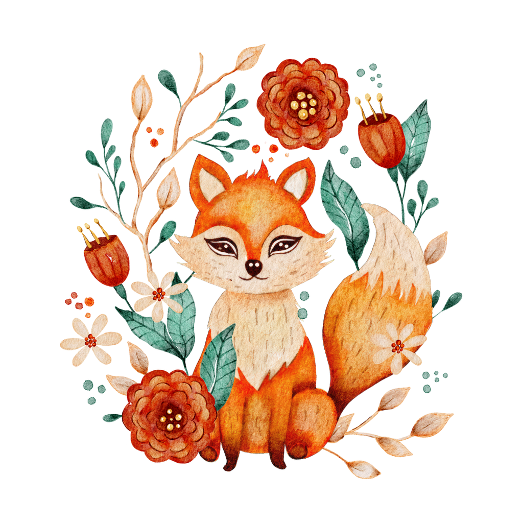 Fox Illustration Clipart – PNG Transparent 4096×4096 | 300 DPI Digital Download