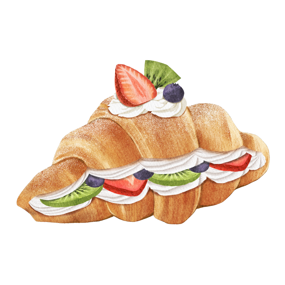 25 Watercolor Stuffed Croissant Sandwich Clipart Set – Sweet & Savory Filled Croissants Collection (Transparent PNG, SVG, PDF)