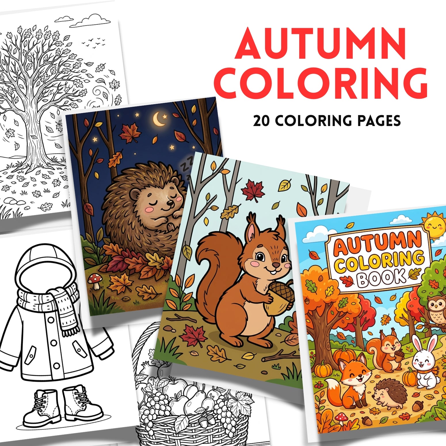 Cute Autumn Coloring Book Printable | 20 Cozy Fall Forest Activity Pages