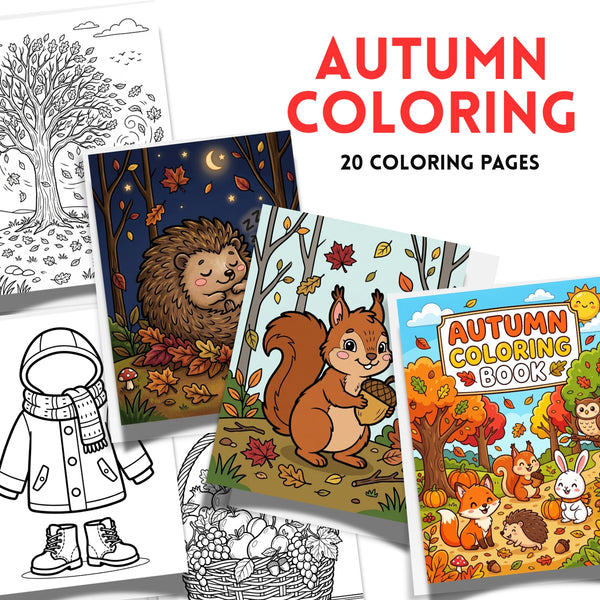 Cahier de coloriage – Douceur d’automne | 20 pages d’activités sur la forêt automnale