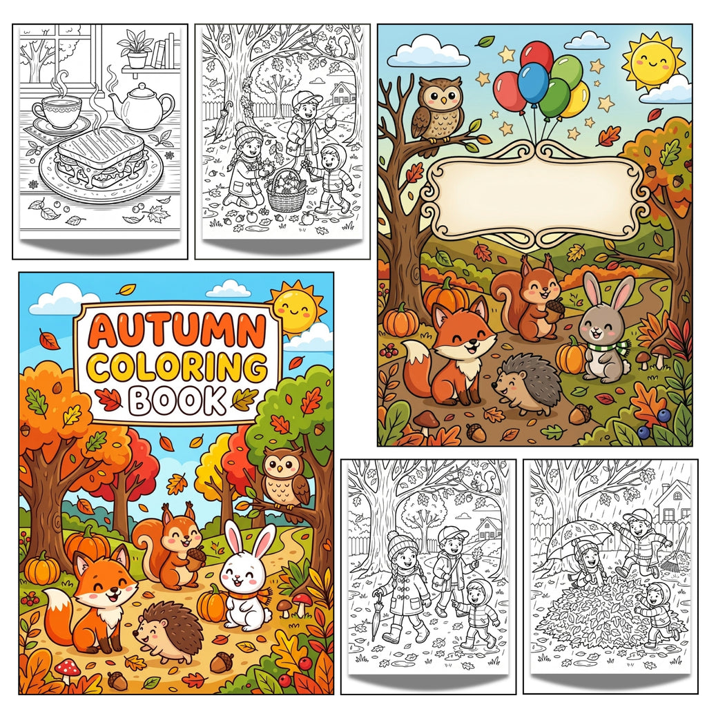 Cute Autumn Coloring Book Printable | 20 Cozy Fall Forest Activity Pages