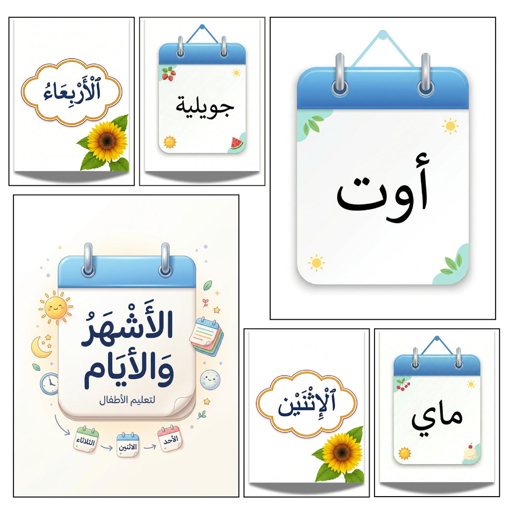 Arabic Days & Months Activity Book | 19-Page Educational Workbook