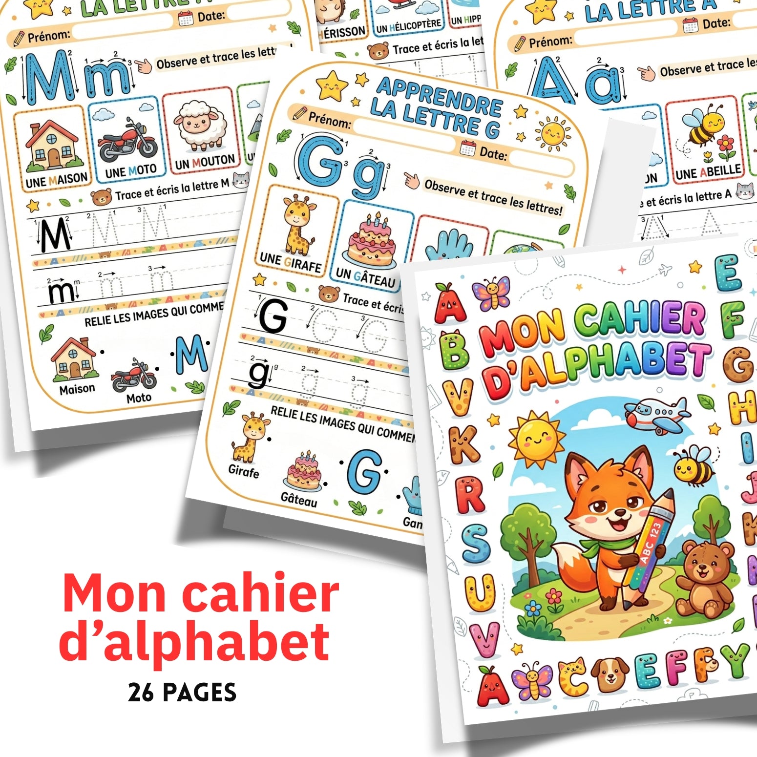 Complete A-Z Alphabet Tracing Worksheets | 26 Page Preschool Letter Practice Book