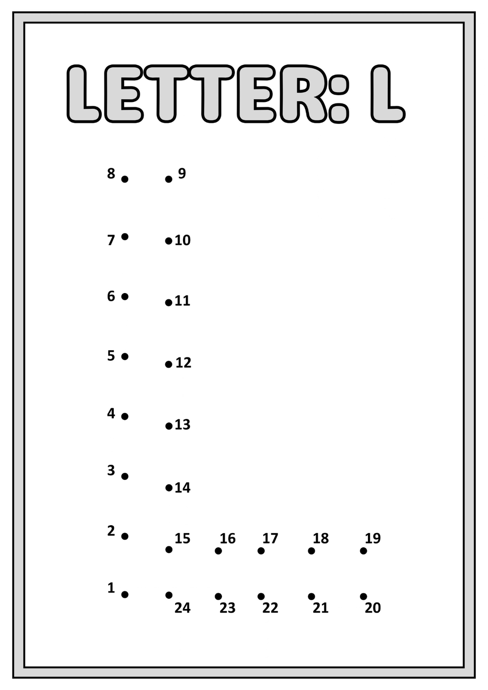 Relier les points – écrire les lettres majuscules – page 16