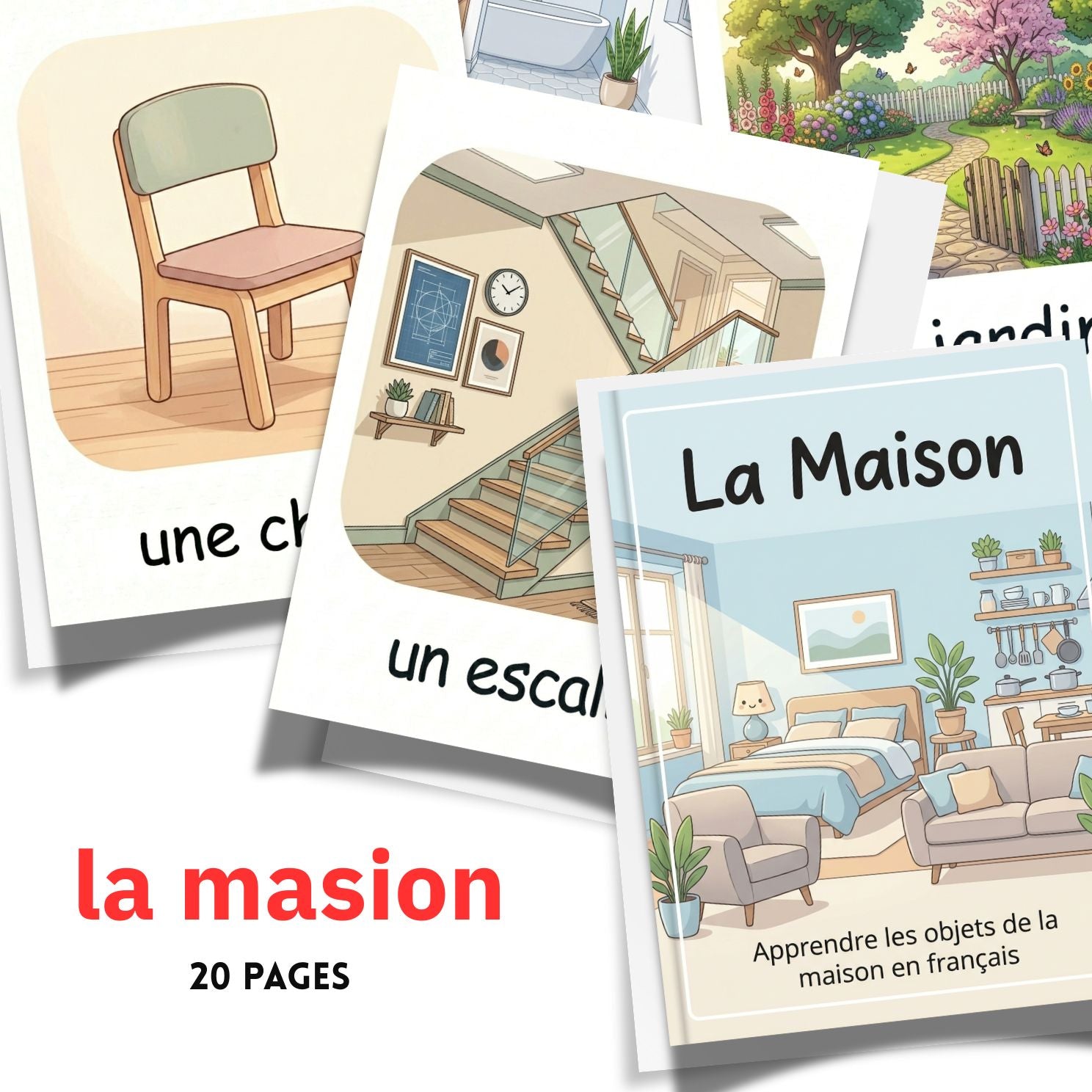 French House Objects Flashcards | 20 Page Kids Home Vocabulary Prints