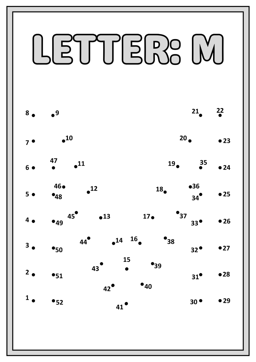 Relier les points – écrire les lettres majuscules – page 17