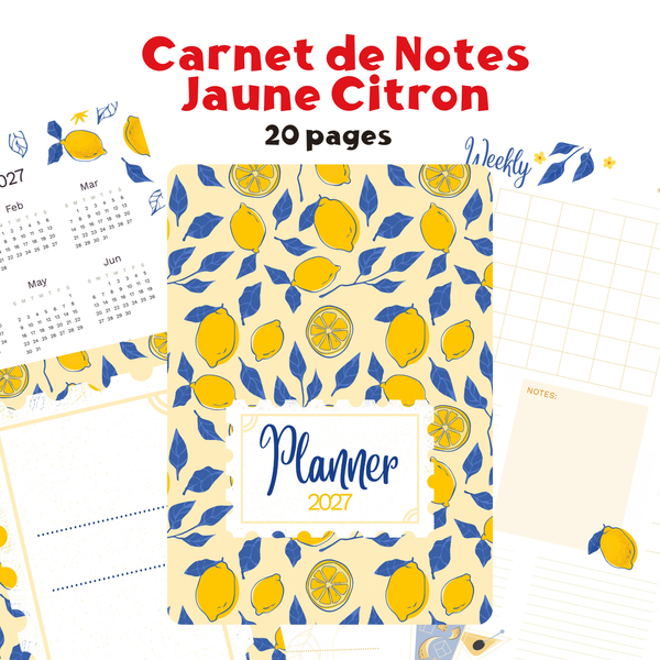 Lemon Sunshine Journal – Carnet de Notes Jaune Citron, Chic & Esthétique