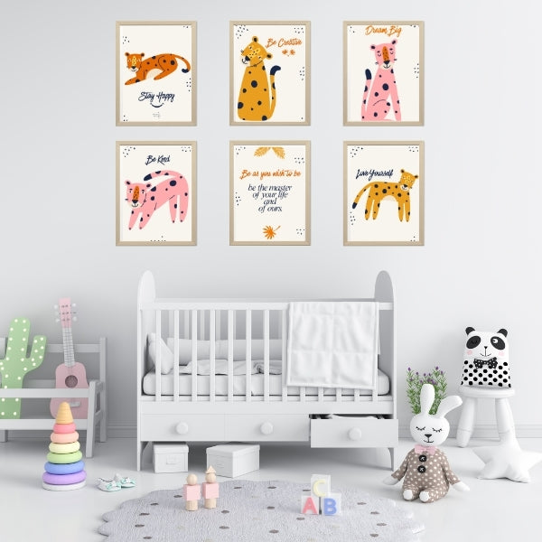 Animal Nursery Prints – Set of 6, Kids Room Decor (Digital Download)