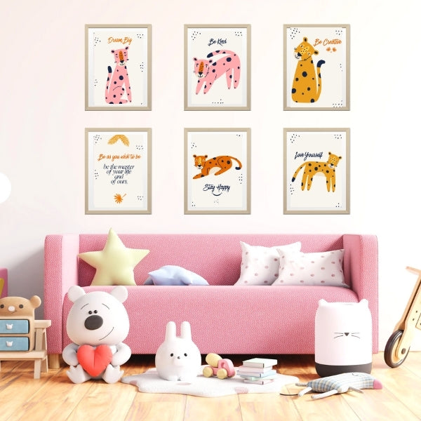 Animal Nursery Prints – Set of 6, Kids Room Decor (Digital Download)