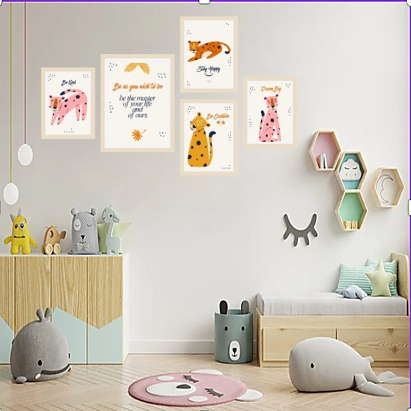 Animal Nursery Prints – Set of 6, Kids Room Decor (Digital Download)