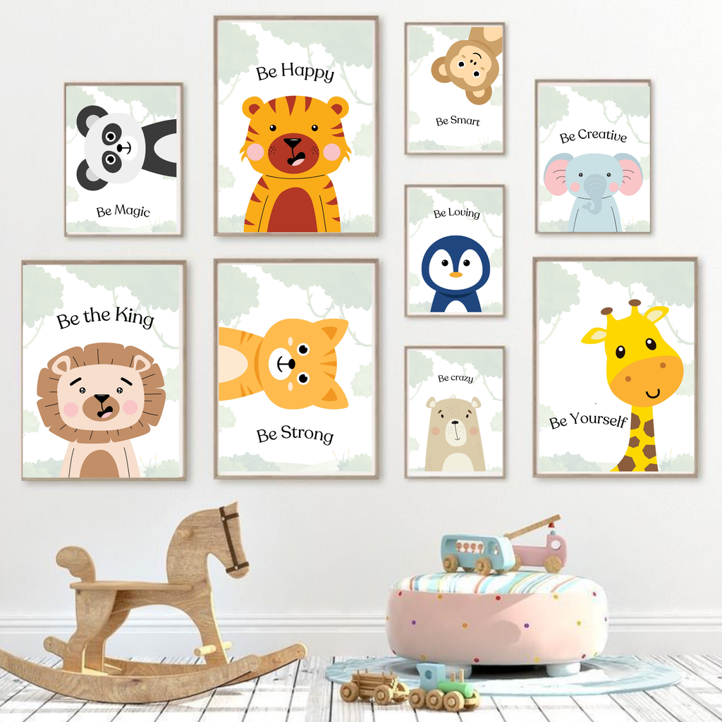 Kids Animal Prints | Positive Nursery Wall Art (Digital Download)