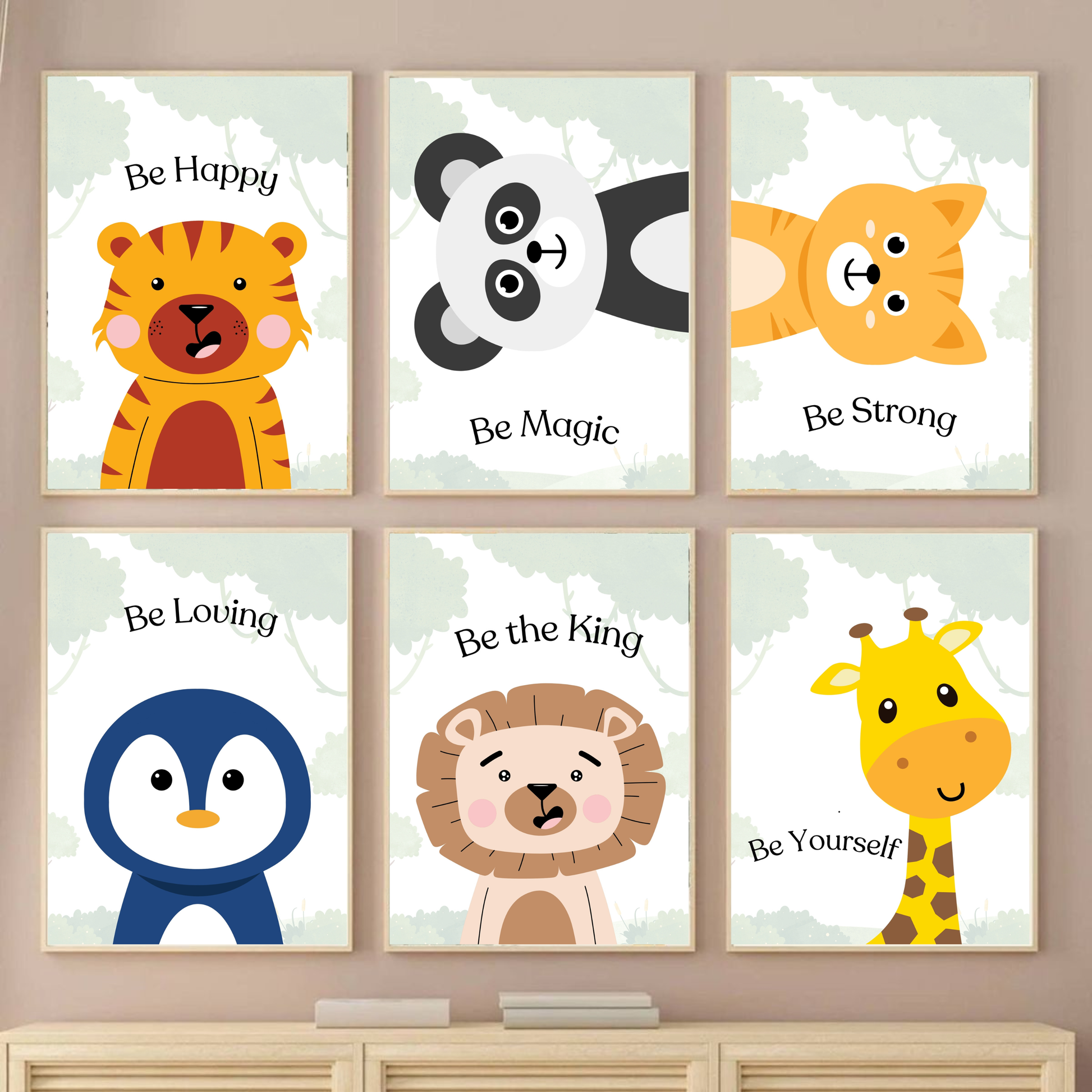 Kids Animal Prints | Positive Nursery Wall Art (Digital Download)