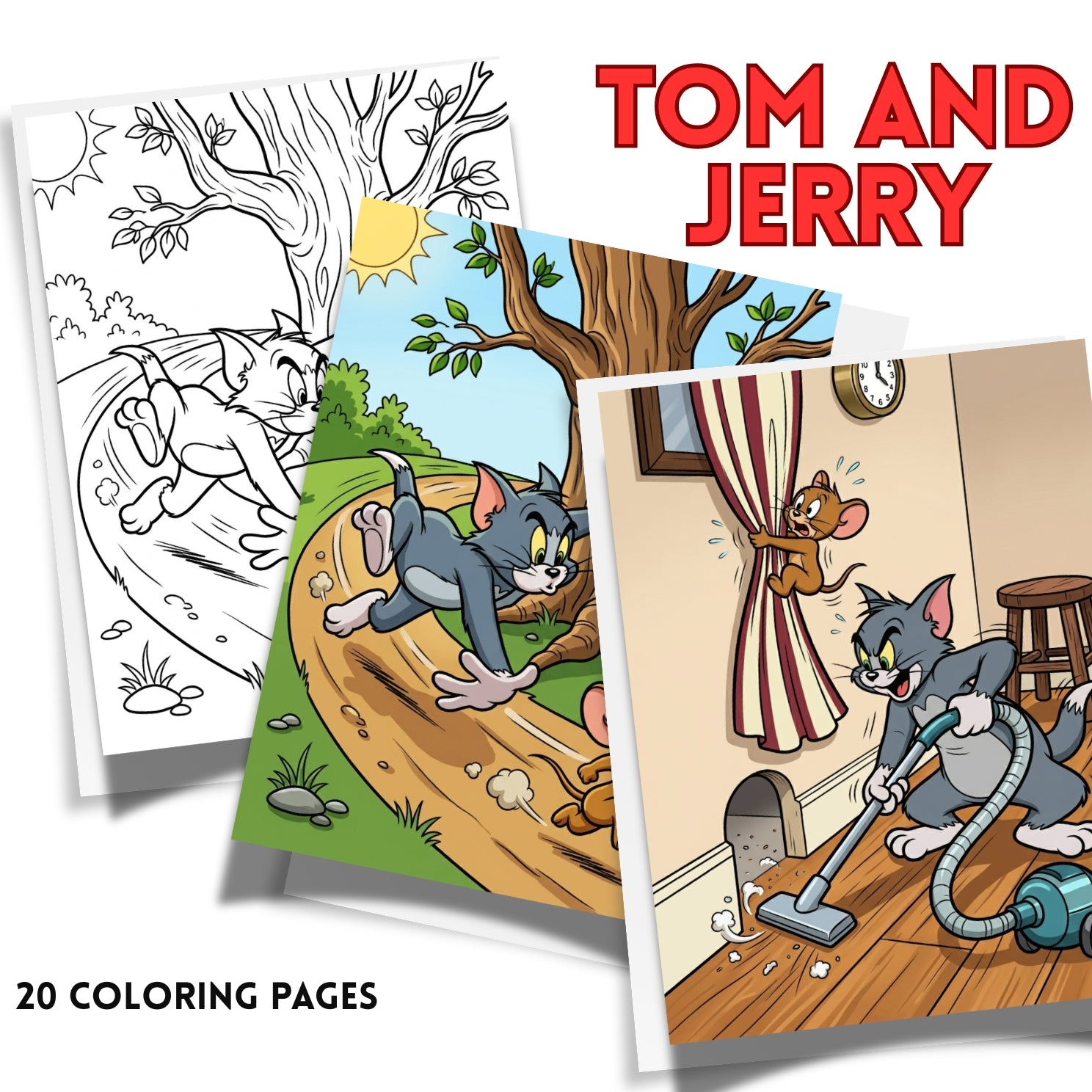 Printable Tom and Jerry Coloring Book | 20 Premium Kids Activity Pages