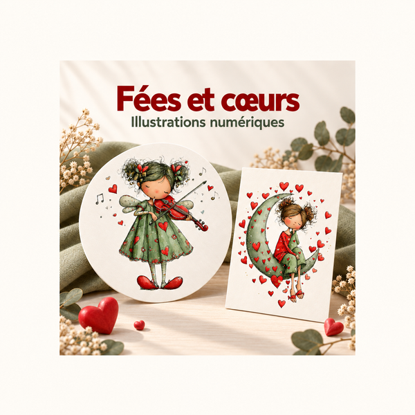 Illustration 3D — Cliparts fées et amour, 17 illustrations kawaii de la Saint-Valentin