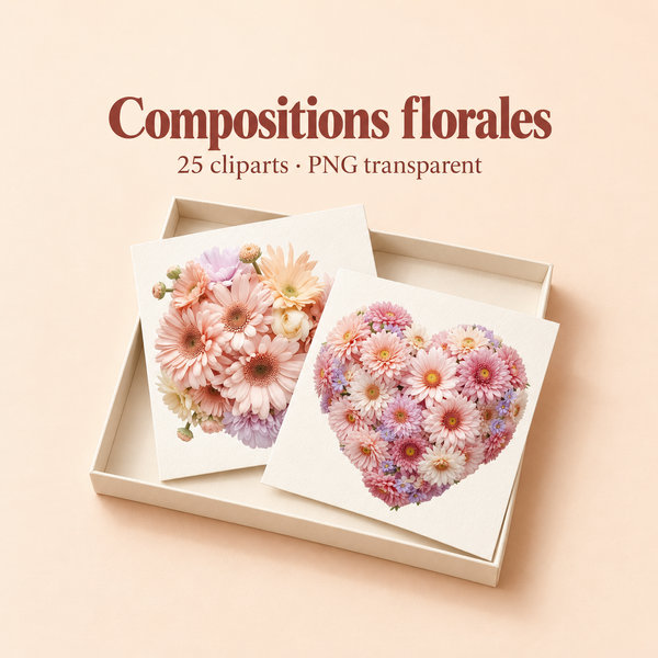 Illustration 3D — Collection de 25 cliparts floraux