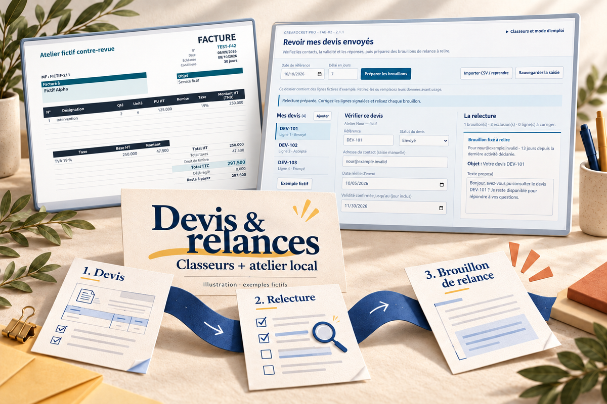 Devis et factures – Classeurs FR/EN et suivi des devis envoyés – aperçu 1