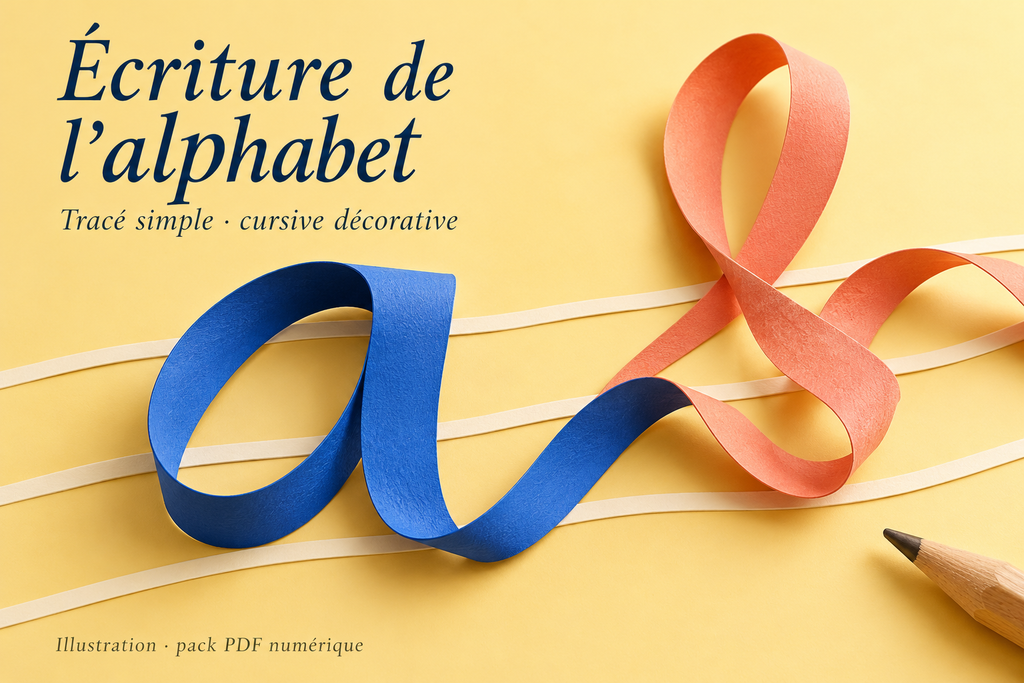 Écriture de l’alphabet – Tracé et cursive – aperçu 1