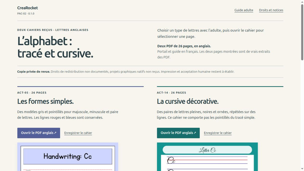 Écriture de l’alphabet – Tracé et cursive – aperçu 4