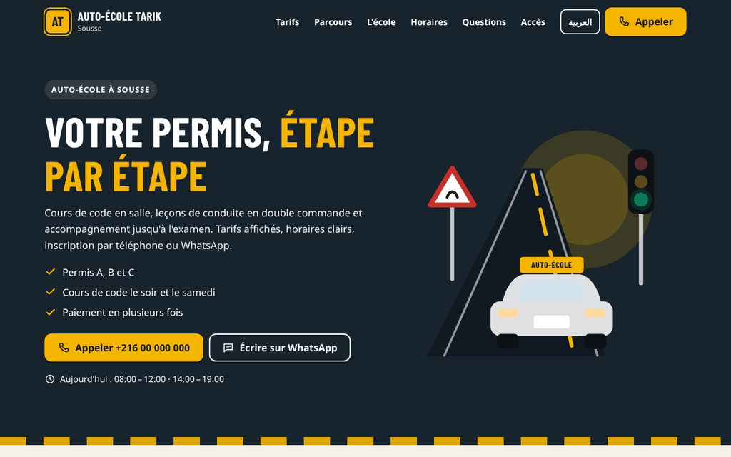 Site auto-école et formation — offres et demandes FR/AR – visuel 2