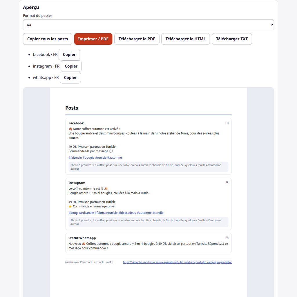 Textes de publications — Facebook, Instagram, WhatsApp et e-mail FR/AR/EN – visuel 2