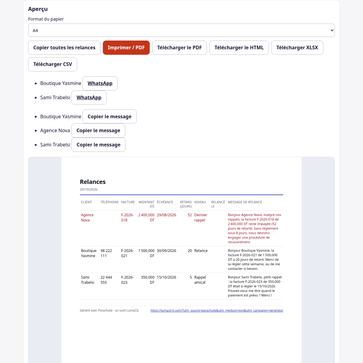 Relances de paiement — retards et messages FR/AR/EN – visuel 2