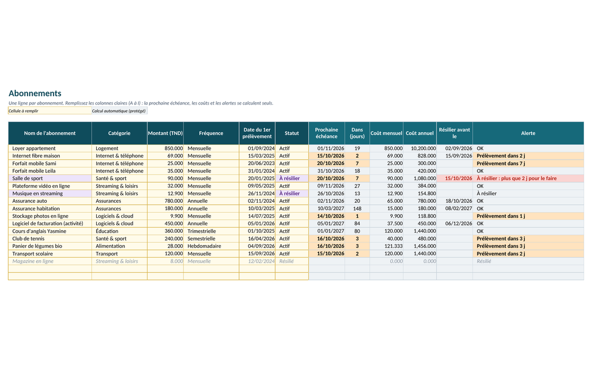 Abonnements et factures reçues — classeur de consultation – visuel 2
