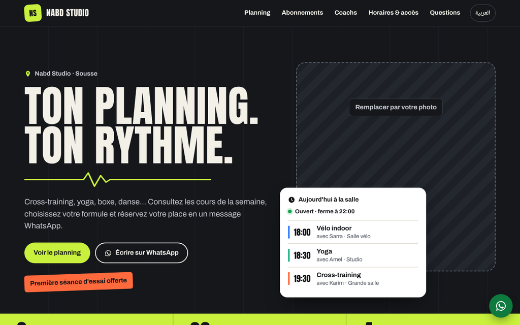Planning sportif FR/AR — cours et demandes de place – visuel 2