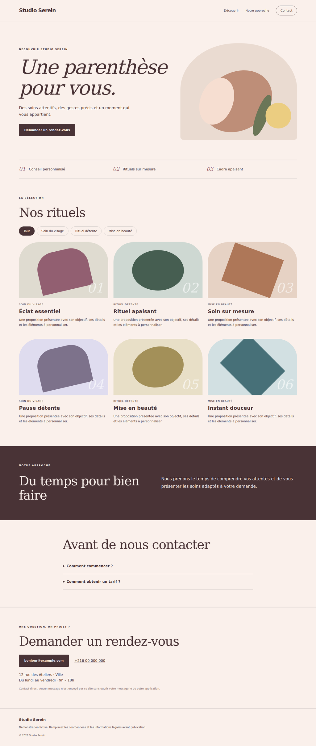 Site de salon de beauté — tarifs et contact WhatsApp – visuel 2