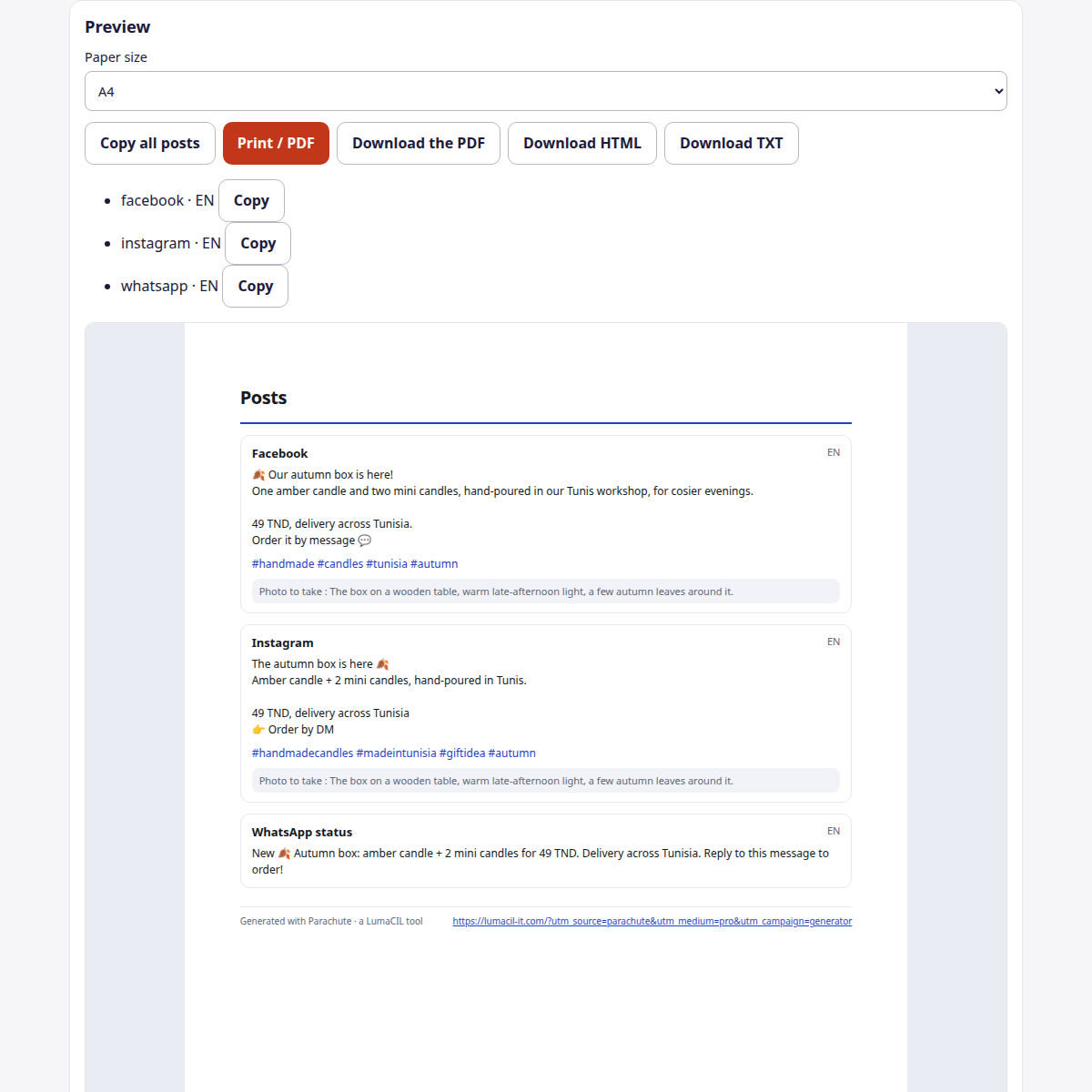 Textes de publications — Facebook, Instagram, WhatsApp et e-mail FR/AR/EN – visuel 4