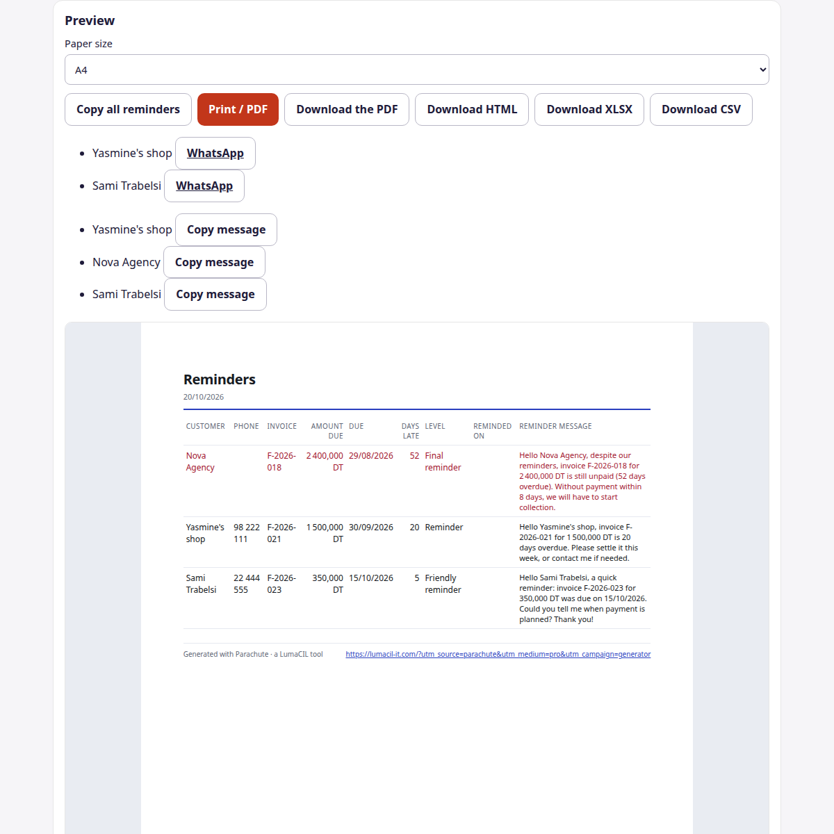 Relances de paiement — retards et messages FR/AR/EN – visuel 4