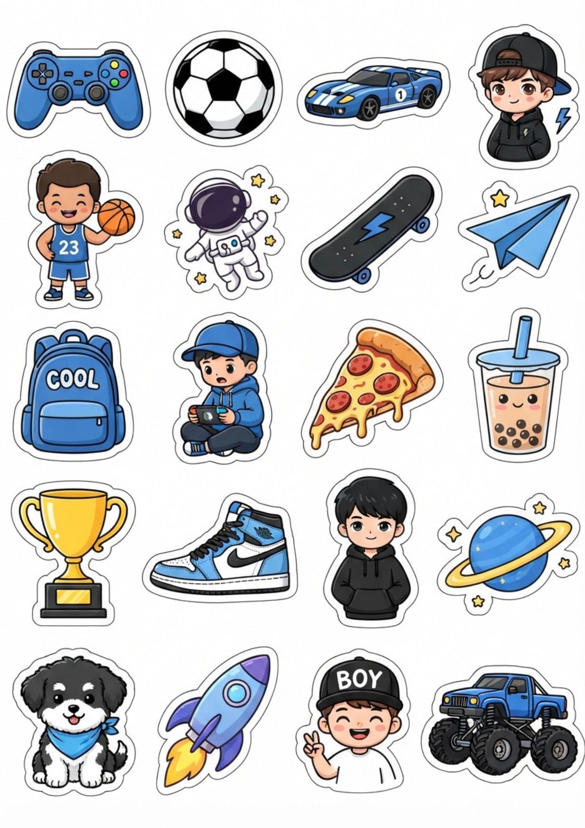 Planches de stickers à imprimer – 24 pages illustrées – visuel 4