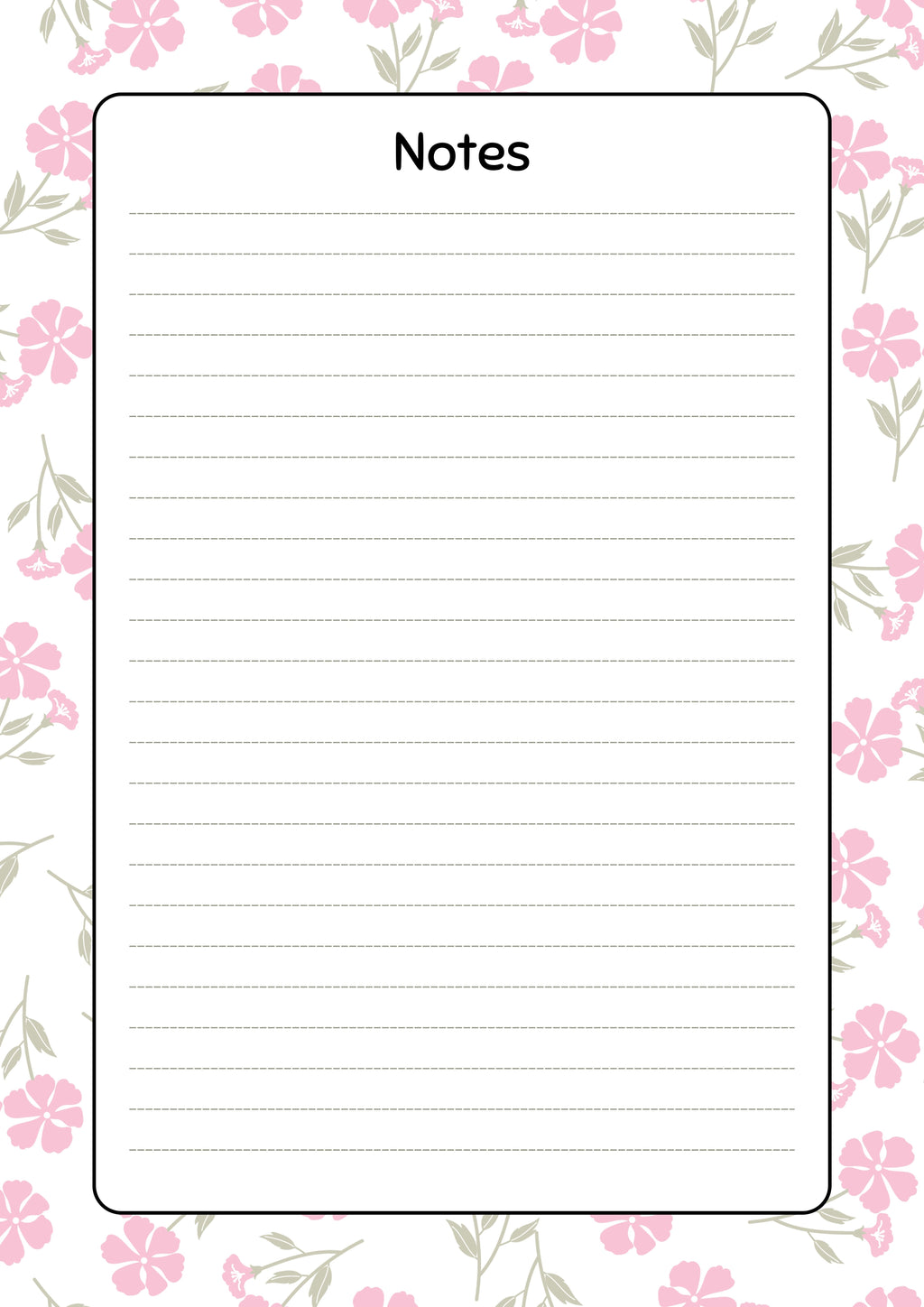 Carnet floral rose à imprimer – notes, to-do et habitudes (7 pages) – visuel 4