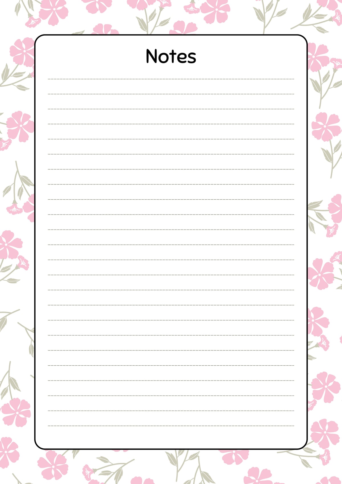 Carnet floral rose à imprimer – notes, to-do et habitudes (7 pages) – visuel 4
