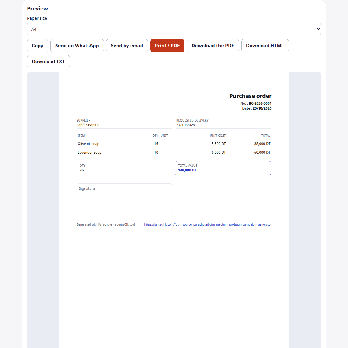 Bon de commande fournisseur FR/AR/EN – visuel 4